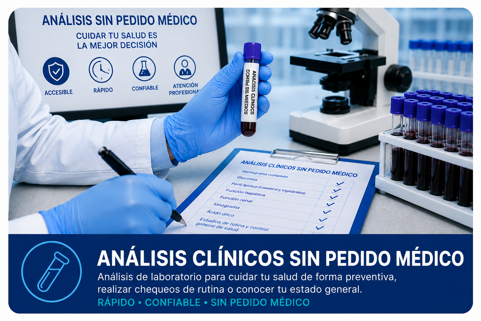 Análisis clínicos sin pedido médico 