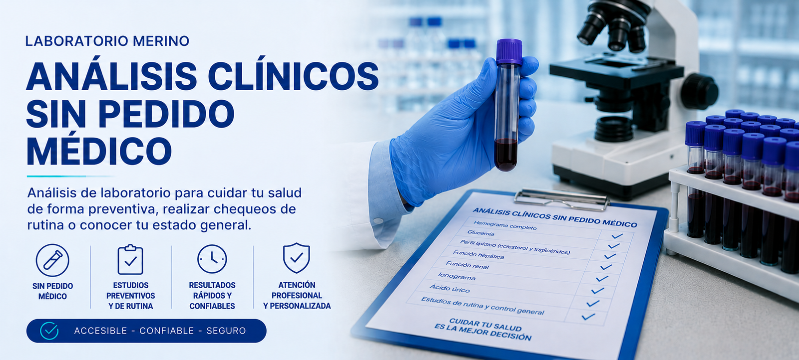 Análisis clínicos sin pedido médico 